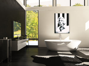 Maryilyn Monroe original painting in black and white FREE SHIPPING