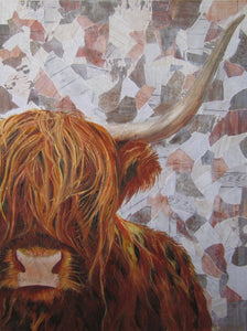 Original Highland Cow "Harry" oil painting by ashley lane