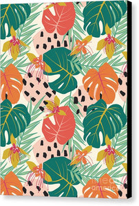 Jungle Floral Pattern  - Canvas Print