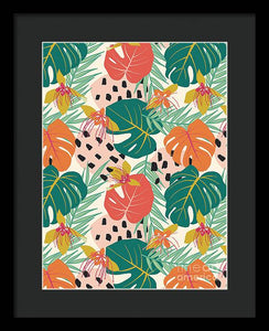 Jungle Floral Pattern  - Framed Print