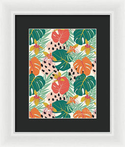 Jungle Floral Pattern  - Framed Print