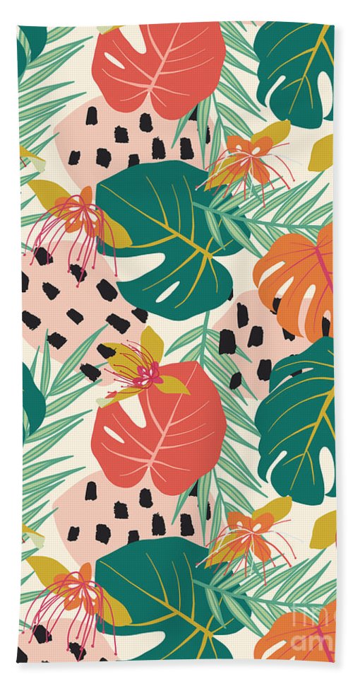 Jungle Floral Pattern  - Bath Towel