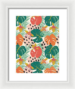Jungle Floral Pattern  - Framed Print