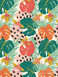 Jungle Floral Pattern  - Art Print