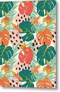 Jungle Floral Pattern  - Metal Print