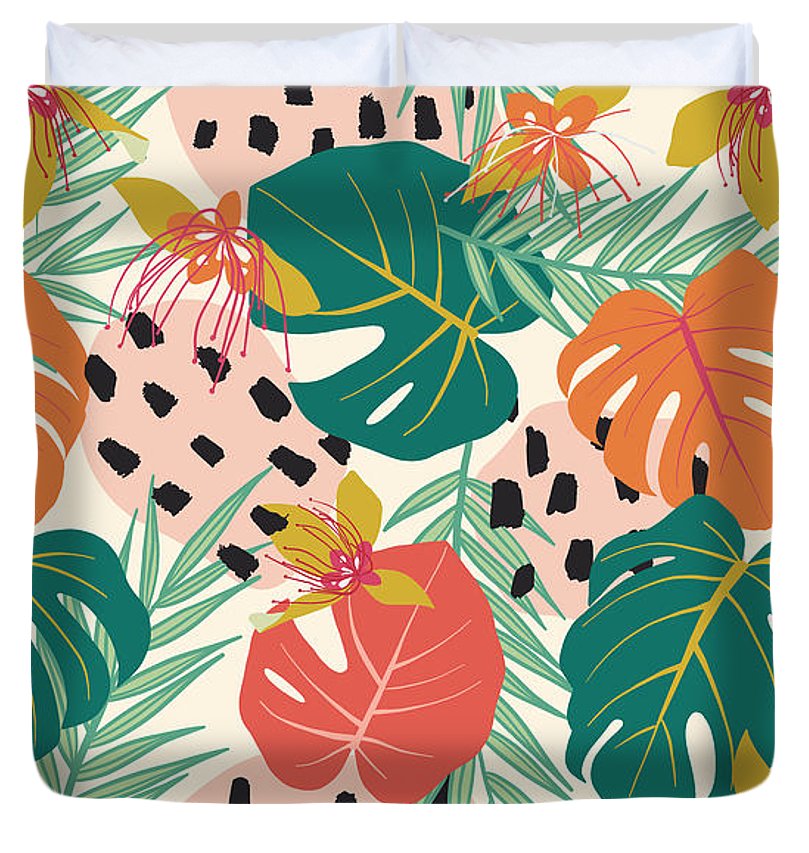 Jungle Floral Pattern  - Duvet Cover