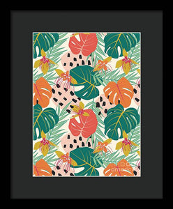 Jungle Floral Pattern  - Framed Print