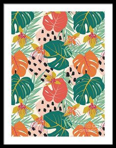 Jungle Floral Pattern  - Framed Print