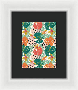 Jungle Floral Pattern  - Framed Print