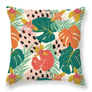 Jungle Floral Pattern  - Throw Pillow