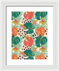 Jungle Floral Pattern  - Framed Print