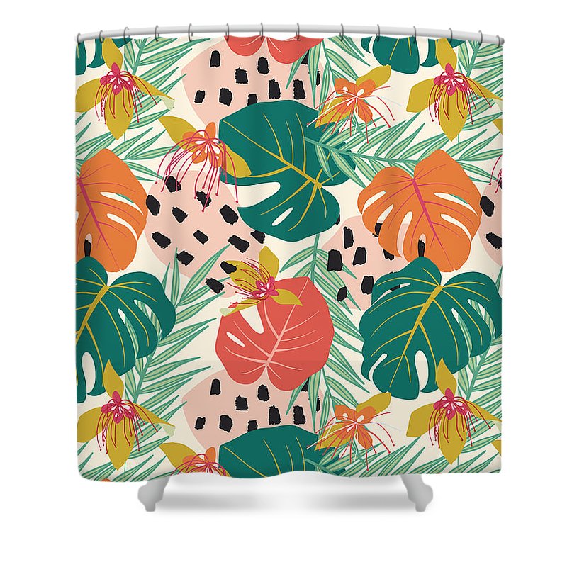 Jungle Floral Pattern  - Shower Curtain