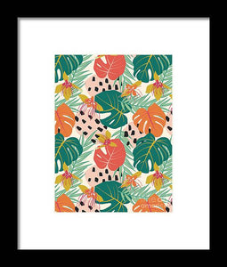 Jungle Floral Pattern  - Framed Print