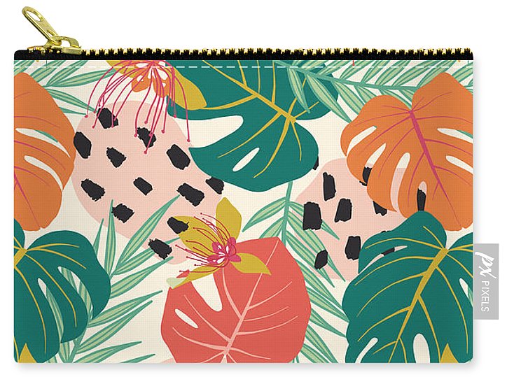 Jungle Floral Pattern  - Carry-All Pouch