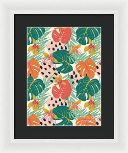 Jungle Floral Pattern  - Framed Print