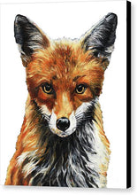Load image into Gallery viewer, Mrs. Fox Oil Painting with White Background - Canvas Print
