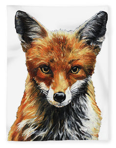 Mrs. Fox Oil Painting with White Background - Blanket
