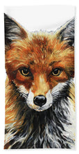 Load image into Gallery viewer, Mrs. Fox Oil Painting with White Background - Bath Towel

