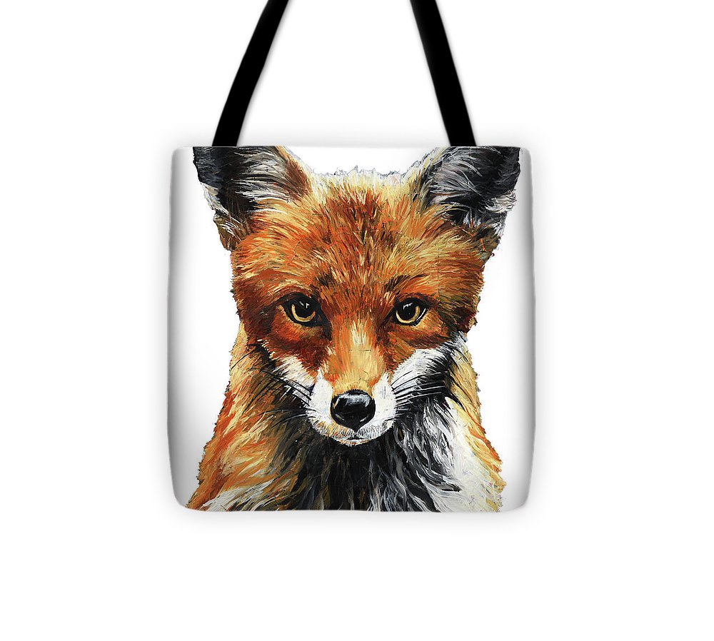 Mrs. Fox Oil Painting with White Background - Tote Bag