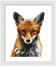 Load image into Gallery viewer, Mrs. Fox Oil Painting with White Background - Framed Print

