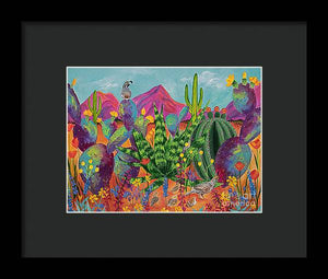 Quail Family Outing - Framed Print