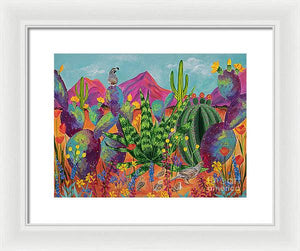 Quail Family Outing - Framed Print