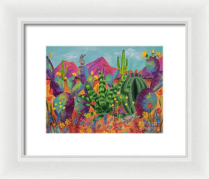 Quail Family Outing - Framed Print