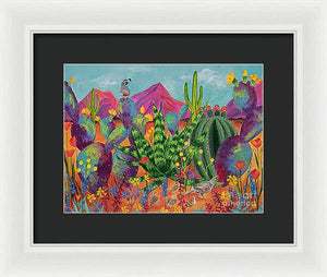 Quail Family Outing - Framed Print