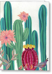 Quail Parade - Greeting Card