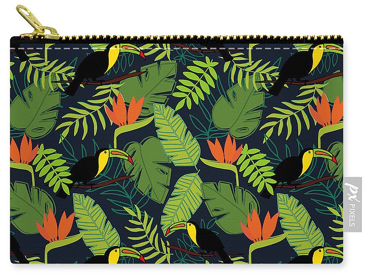 Toucan Jungle Pattern - Carry-All Pouch