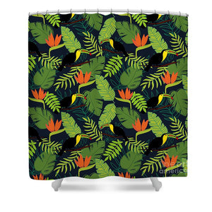 Toucan Jungle Pattern - Shower Curtain