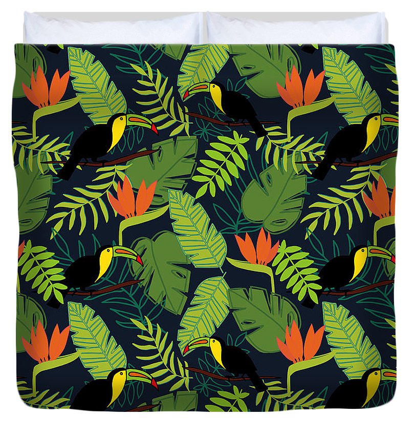 Toucan Jungle Pattern - Duvet Cover