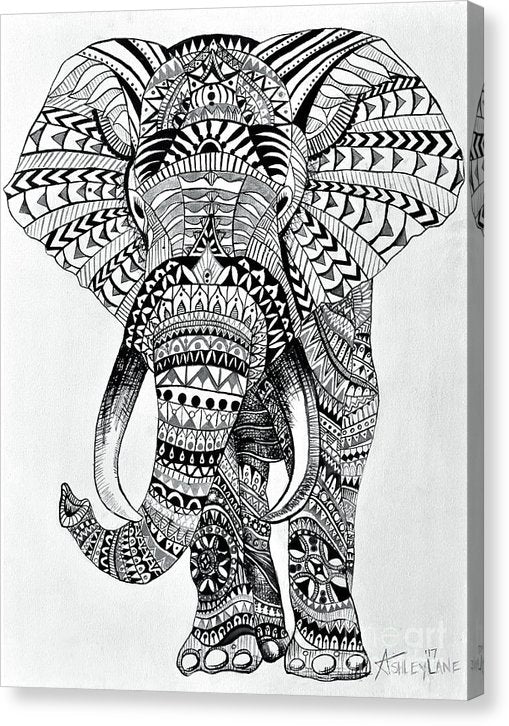 Tribal Elephant Mandala - Canvas Print