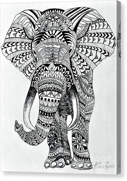Tribal Elephant Mandala - Canvas Print