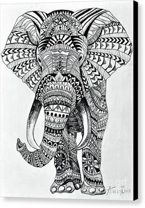 Tribal Elephant Mandala - Canvas Print