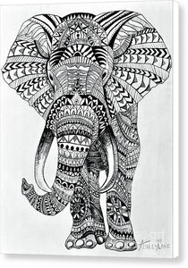 Tribal Elephant Mandala - Canvas Print