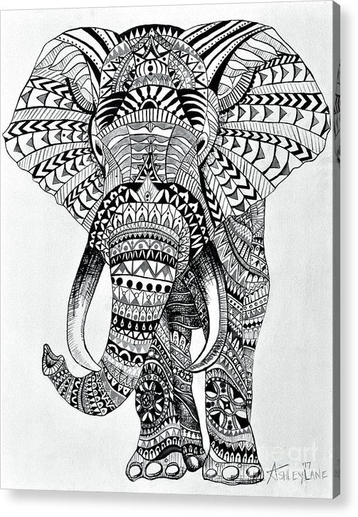Tribal Elephant Mandala - Acrylic Print