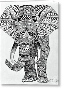 Tribal Elephant Mandala - Greeting Card