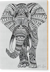 Tribal Elephant Mandala - Wood Print