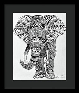 Tribal Elephant Mandala - Framed Print