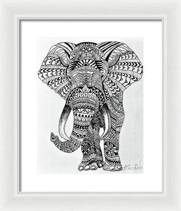 Tribal Elephant Mandala - Framed Print