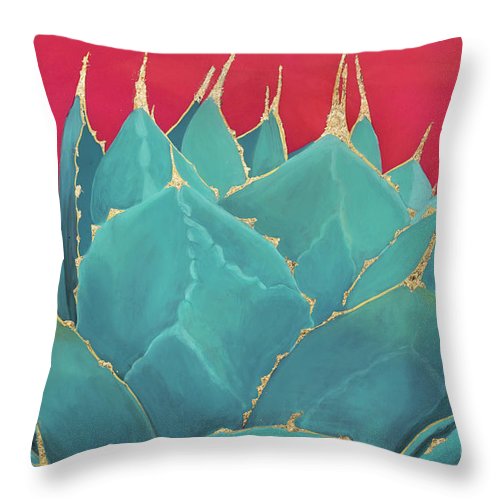Turquoise Fire - Throw Pillow